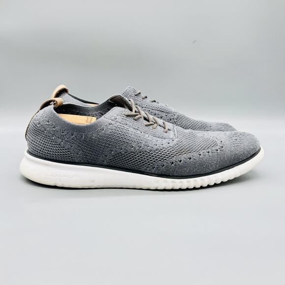 Cole Haan Other - Cole Haan Shoes Mens 13 Gray Knit Zerogrand Stitchlite Wingtip Oxford Sneakers
